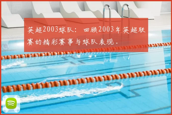 英超2003球队：回顾2003年英超联赛的精彩赛事与球队表现 .